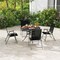 Costway 4pcs Patio Folding Portable Dining Chairs Metal Frame Armrests Garden Black/Grey/White